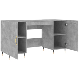 vidaXL 2 Door Computer Desk Concrete Grey - Size: 75 x 140 x 50cm - Wilko - thumbnail 6