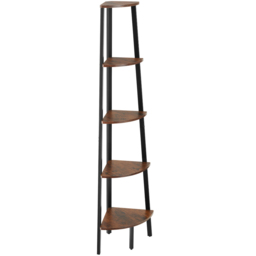 tectake Portland 4 Shelf Industrial Dark Wood Rustic Corner Shelving Unit - Brown - Wilko - thumbnail 4