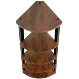 tectake Portland 4 Shelf Industrial Dark Wood Rustic Corner Shelving Unit - Brown - Wilko - thumbnail 5