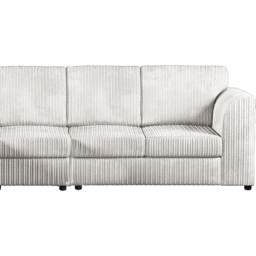 Luxor 4 Seater Silver Jumbo Cord Left Hand Facing Full Back L Shaped Corner Sofa Set - Wilko - thumbnail 4