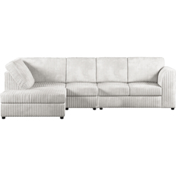Luxor 4 Seater Silver Jumbo Cord Left Hand Facing Full Back L Shaped Corner Sofa Set - Wilko - thumbnail 3