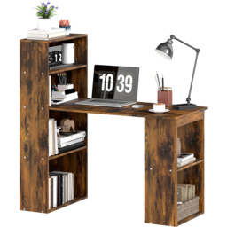 HOMCOM 6 Shelf Computer Desk Brown - Size: 120 x 55 x 120cm - Wilko - thumbnail 3