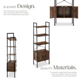 tectake Brentwood 4 Shelf Dark Wood Ladder Shelving Unit - Brown - Wilko - thumbnail 5