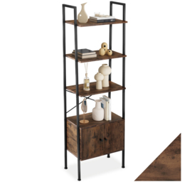 tectake Brentwood 4 Shelf Dark Wood Ladder Shelving Unit - Brown - Wilko - thumbnail 3