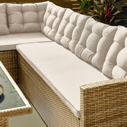 Furniturebox Sierra Rattan 9 Seater Garden Dining Set Beige - Cream - Wilko - thumbnail 5