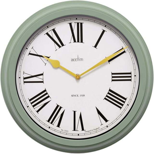 Acctim Turin Myrtle Green Outdoor Wall Clock - Size: 5.6 x 36 x 36cm - Wilko - image 1