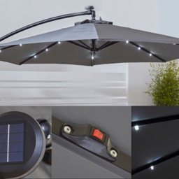 Neo Grey LED Parasol 3m - Wilko - thumbnail 5