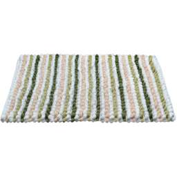 Allure Bath Fashions Green Striped Chunky Bobble Bath Mat - Size: 50 x 80cm - Wilko