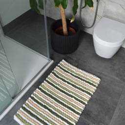 Allure Bath Fashions Green Striped Chunky Bobble Bath Mat - Size: 50 x 80cm - Wilko - thumbnail 3