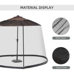 Outsunny Umbrella Table Insect Net Screen with Zipped Door 2.3m - Size: 300 x 300 x 230cm - Black - Wilko - thumbnail 6