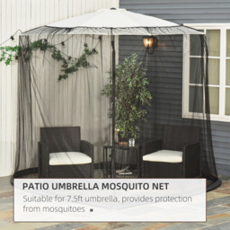 Outsunny Umbrella Table Insect Net Screen with Zipped Door 2.3m - Size: 300 x 300 x 230cm - Black - Wilko - thumbnail 7