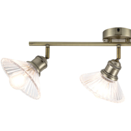 Cosylyte Milan Bathroom 3 Light Antique Brass Ribbed Glass Spotlight - Size: 60 x 20 x 20cm - Gold - Wilko - thumbnail 5