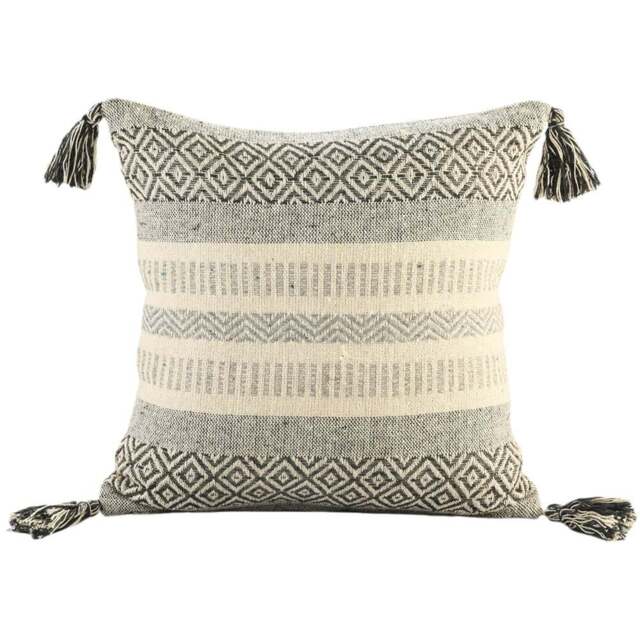 Velosso Aztec Grey Tassle Filled Cushion 43 x 43cm 2 Pack - Wilko - image 1