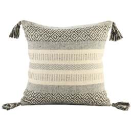 Velosso Aztec Grey Tassle Filled Cushion 43 x 43cm 2 Pack - Wilko - thumbnail 1