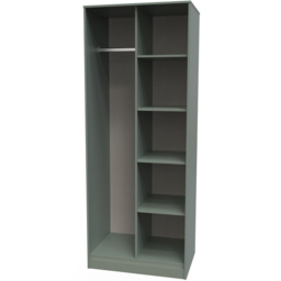 Crowndale Diamond Ready Assembled Reed Green Tall Open Wardrobe - Size: Doorless - Wilko - thumbnail 3