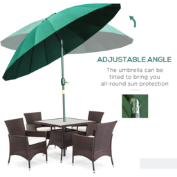 Outsunny Green Crank and Tilt Parasol 2.6m - Size: 3m - Wilko - thumbnail 6