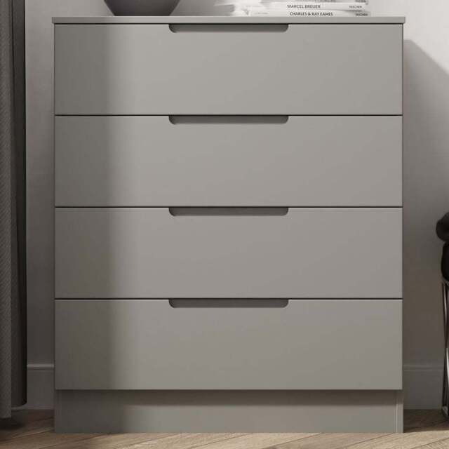 Crowndale Milan 4 Drawer Dusk Grey Chest of Drawers Ready Assembled - Wilko - image 1