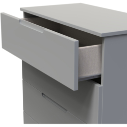 Crowndale Milan 4 Drawer Dusk Grey Chest of Drawers Ready Assembled - Wilko - thumbnail 7