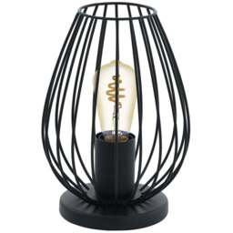 EGLO Newtown Black Vintage Table Lamp - Size: 16.0 x 16.0 x 23.0cm - Wilko