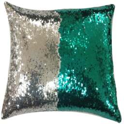 Velosso Mermaid Green and Silver Filled Cushion 56 x 56cm 2 Pack - Multi - Wilko