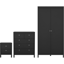 Florence Madrid Matt Black 3 Piece Bedroom Furniture Set - Furniture To Go - Wilko - thumbnail 3