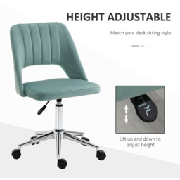 Portland Green Velvet Swivel Office Chair - Size: 49 x 60 x 91cm - Wilko - thumbnail 7