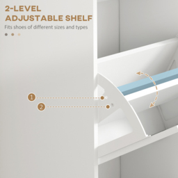 Portland White 3 Flip Drawer Shoe Storage Cabinet - Size: 117.5 x 24 x 54cm - Wilko - thumbnail 7