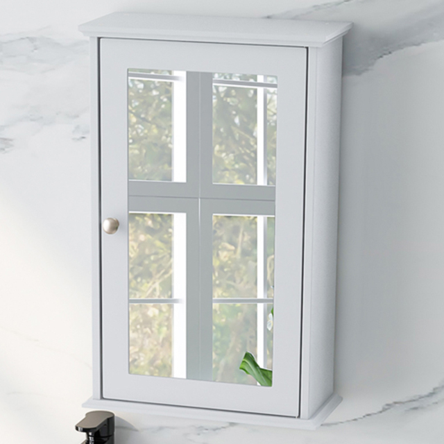 Costway Single Door White Bathroom Medicine Cabinet with Mirror - Size: 61 x 40 x 9cm - Wilko - image 1