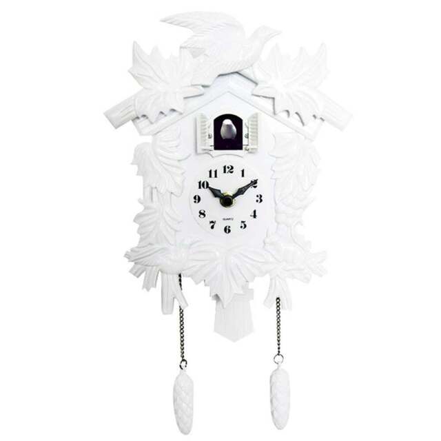 Walplus White Vintage Cuckoo Clock 37cm - Size: 30 x 13 x 1cm - Wilko - image 1