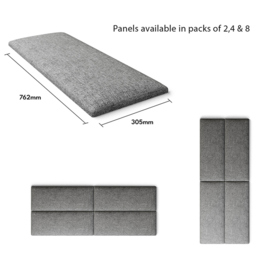 Aspire EasyMount Grey Saxon Twill Upholstered Wall Mounted Headboard Panels 4 Pack - Aspire Beds - Wilko - thumbnail 6