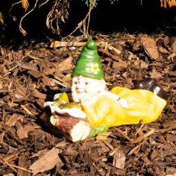 St Helens Female Gnome Lying By A Log - Size: 2.81x2.22x2.15cm - Yellow - Wilko - thumbnail 4