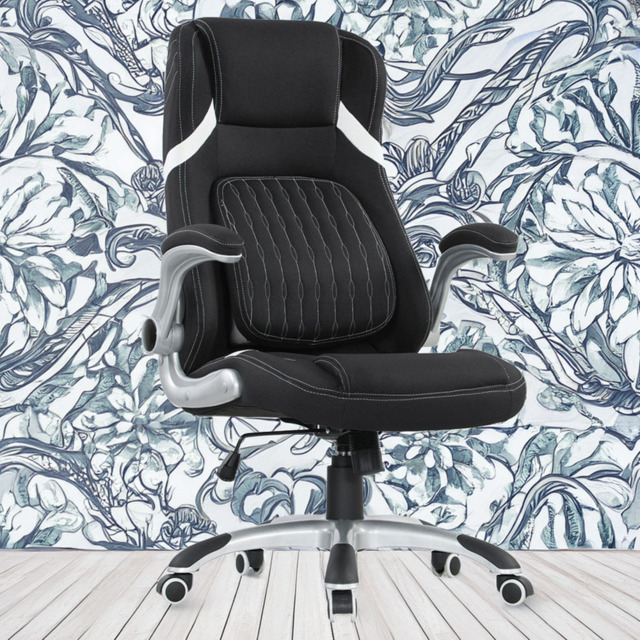 Vinsetto Black Fabric Tiltable Office Chair - Size: 117 x 76 x 68cm - Wilko - image 1