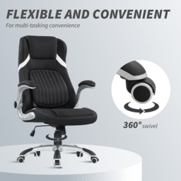 Vinsetto Black Fabric Tiltable Office Chair - Size: 117 x 76 x 68cm - Wilko - thumbnail 5