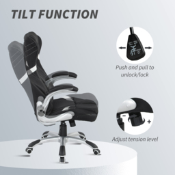 Vinsetto Black Fabric Tiltable Office Chair - Size: 117 x 76 x 68cm - Wilko - thumbnail 6