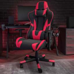 FWStyle X20 Black and Red Faux Leather Racer Style Deluxe Gaming Chair - Size: 129.5 x 73.6 x 73.6cm - Wilko - thumbnail 1