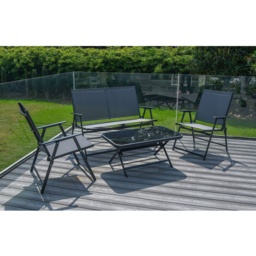 Atlanta Folding 4 Seater Sofa Set - Black - Outdoor Essentials - Wilko - thumbnail 5