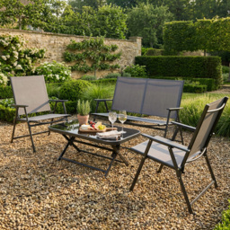 Atlanta Folding 4 Seater Sofa Set - Black - Outdoor Essentials - Wilko - thumbnail 4