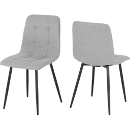 Seconique Fenton 6 Seater Dining Set White and Light Grey Fabric - White/Light Grey Fabric - Wilko - thumbnail 5