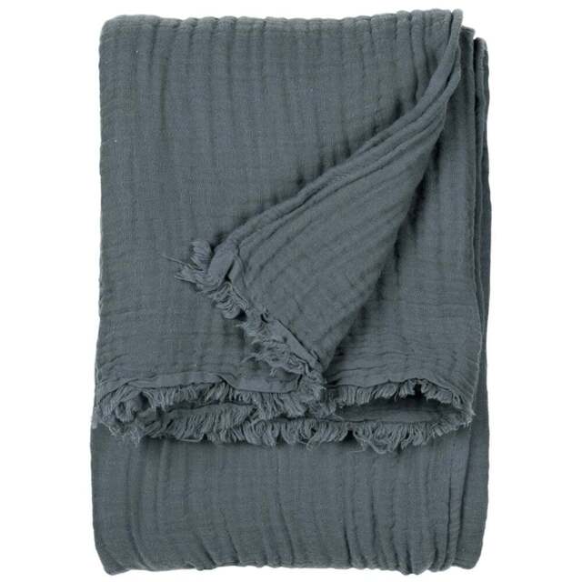 Yard Lark Dusk Muslin Cotton Throw 130 x 180cm - Size: 180 x 130cm - Black - Yard Living - Wilko - image 1