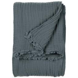 Yard Lark Dusk Muslin Cotton Throw 130 x 180cm - Size: 180 x 130cm - Black - Yard Living - Wilko - thumbnail 1