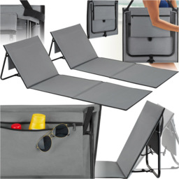 tectake Mina 2 Piece Grey and Blue Sun Lounger Set - Size: 1.7 x 52.5 x 157cm - Wilko - thumbnail 3