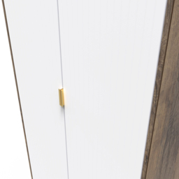 Crowndale 2 Door White Matt and Vintage Oak Wardrobe Ready Assembled - Wilko - thumbnail 6