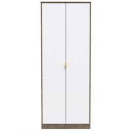 Crowndale 2 Door White Matt and Vintage Oak Wardrobe Ready Assembled - Wilko - thumbnail 4