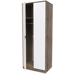 Crowndale 2 Door White Matt and Vintage Oak Wardrobe Ready Assembled - Wilko - thumbnail 5
