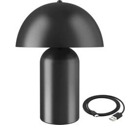 tectake Kade Black Retro Battery Powered Table Lamp - Size: 34 x 25 x 25cm - Wilko