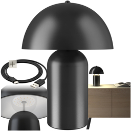 tectake Kade Black Retro Battery Powered Table Lamp - Size: 34 x 25 x 25cm - Wilko - thumbnail 4