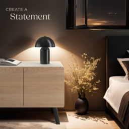 tectake Kade Black Retro Battery Powered Table Lamp - Size: 34 x 25 x 25cm - Wilko - thumbnail 3