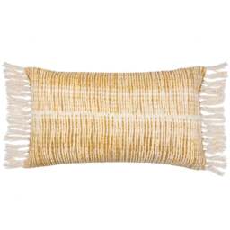 Yard Sono Cumin Ink Abstract Fringed Cushion - Size: 60 x 40 cm - Gold - Yard Living - Wilko - thumbnail 1