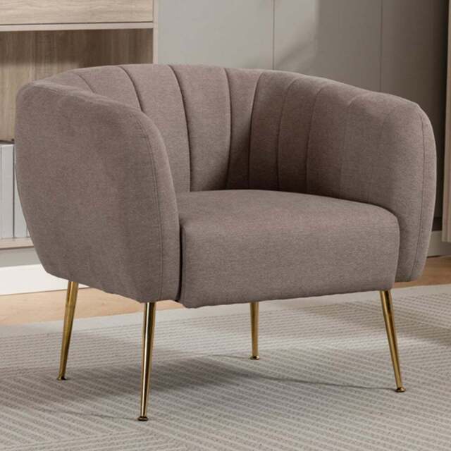 Artemis Home Stanton Brown Fabric Shell Accent Chair - Size: Single - Wilko