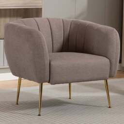 Artemis Home Stanton Brown Fabric Shell Accent Chair - Size: Single - Wilko - thumbnail 1